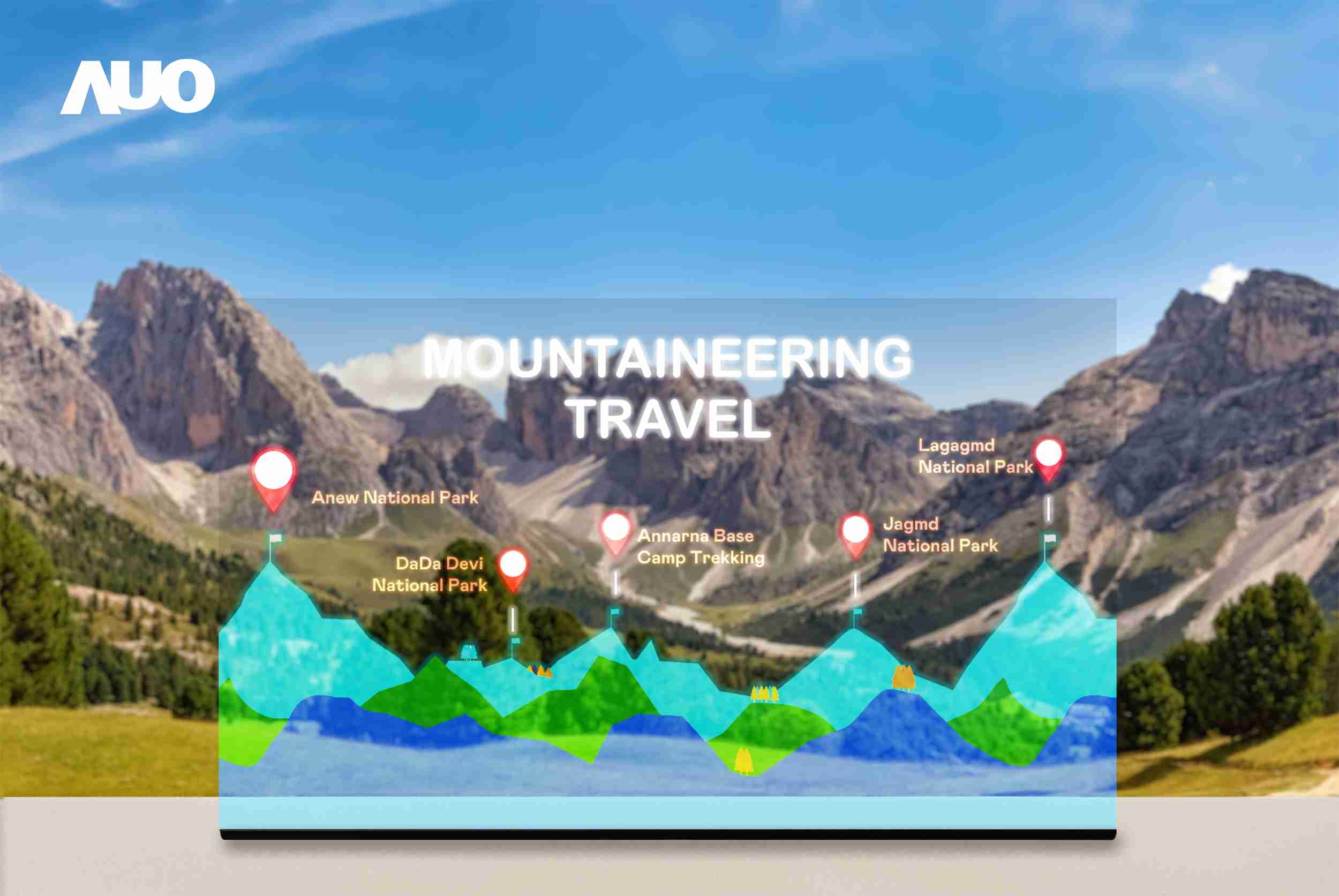 口袋牛店展示全球单片尺寸最大(*)42吋透明Micro LED显示器拼接而成的〝64吋透明Micro LED显示器〞，，具备高透明度、、1,000 nits高亮度、、、广色域、、采用三边无边框的无缝拼接等多重特色，，呈现超高清、、细腻画质而不遮挡后方视觉，，，满足层峰需求，，可广泛运用于零售、、、艺术展览或商业空间等场域